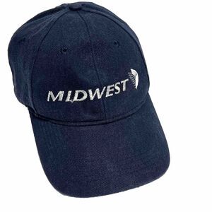 Midwest Men's Hat Adjustable Strap Ball Cap Baseball Navy Blue